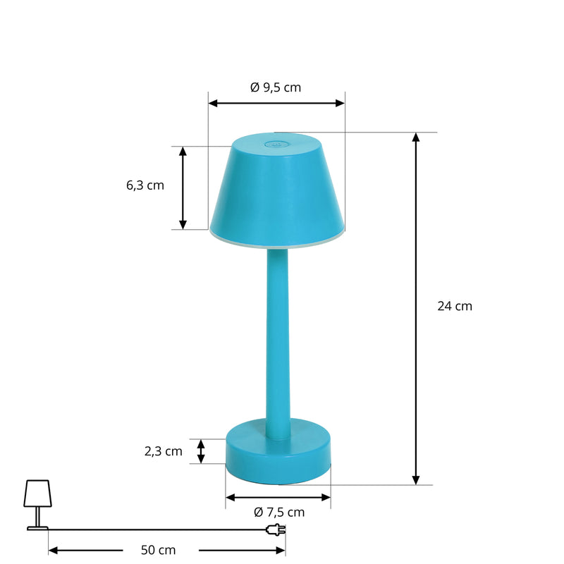 Lindby Akkuleuchte Gaja LED dimmbar USB RGBW Gartenlampe blau IP44 24cm - 4251911776652