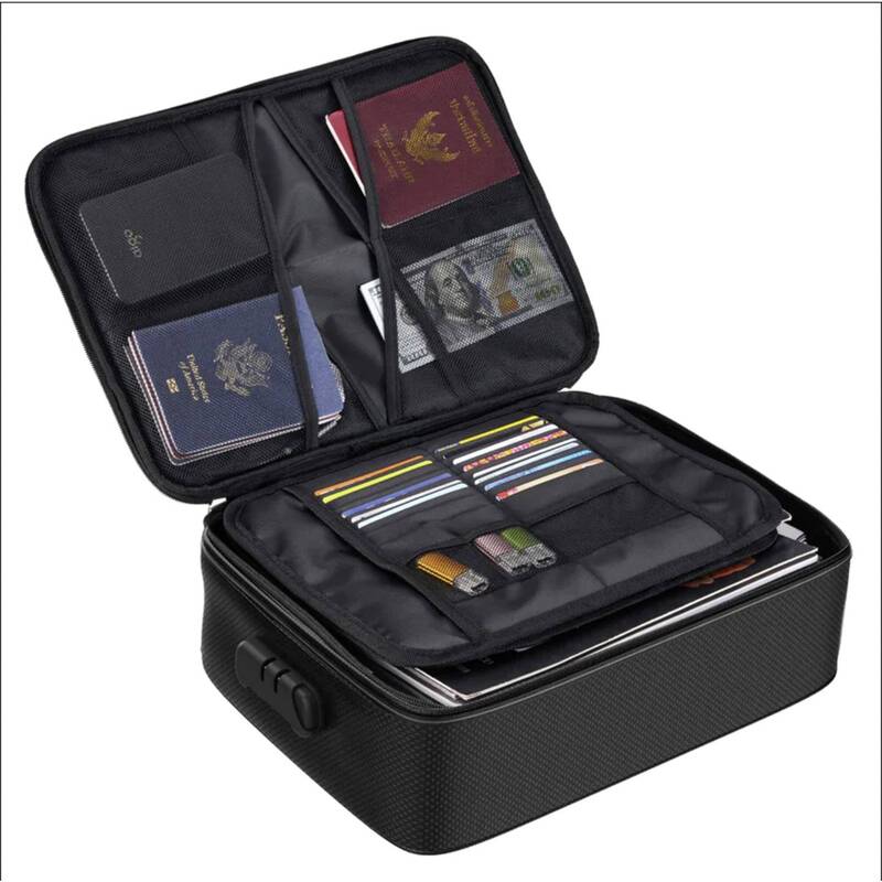 KH-Security Dokumententasche Aufbewahrung Tasche feuerfest Zahlenschloss Schw359 - 4036126012036
