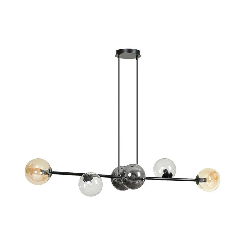 Hängeleuchte Glassy 6-flg grafit amber klar Glas 110 cm Hängelampe Leuchte Lampe - 5901738918917