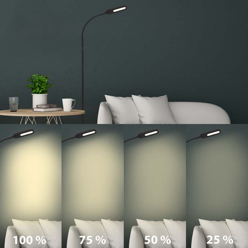 Briloner Stehleuchte dimmbar Office Step LED Lampe schwarz 158,6cm drehbar - 4002707365686