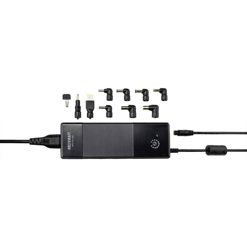 Voltcraft Notebook-Netzteil NPS-134 USB 134.5W 12-24V regelbar schwarz 189x64mm - 4064161075327