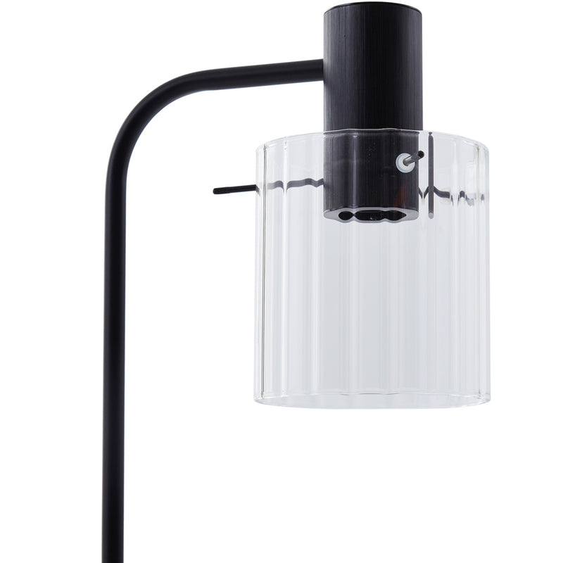 Lucande Stehleuchte Eirian schwarz Lampe Leuchte 150cm E27 Glas elegant modern - 4251911775525
