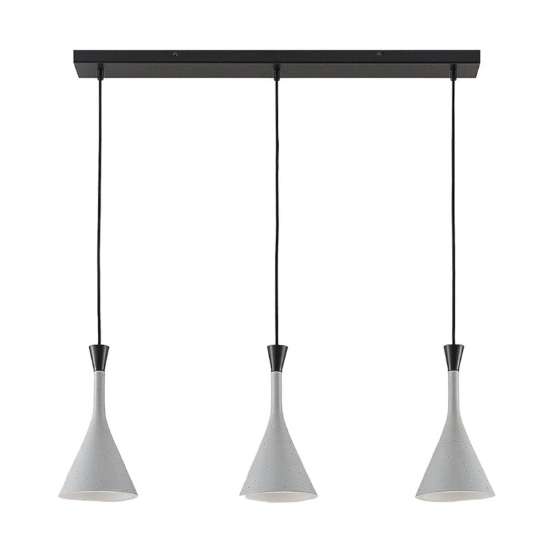 Lindby Hängeleuchte Hängelampe Lampe Leuchte Flynn fürs Esszimmer grau 3-flg. - 4251096546040