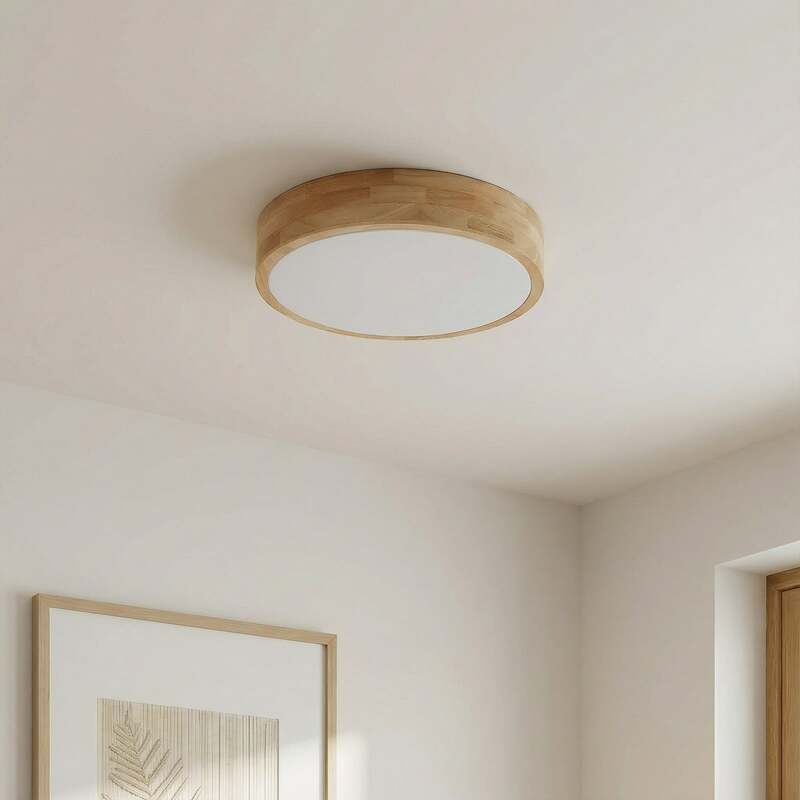 Lindby Deckenlampe Hängeleuchte Tanju LED Leuchte dimmbar Holz Ø40cm weiß 3-flg - 4251911729047