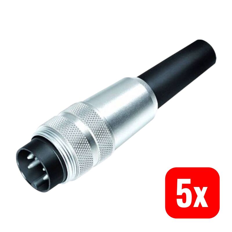 binder Kabelstecker Stecker Rundsteckverbinder 09 0313 00 05-20 gerade 5-polig - 2050010631662