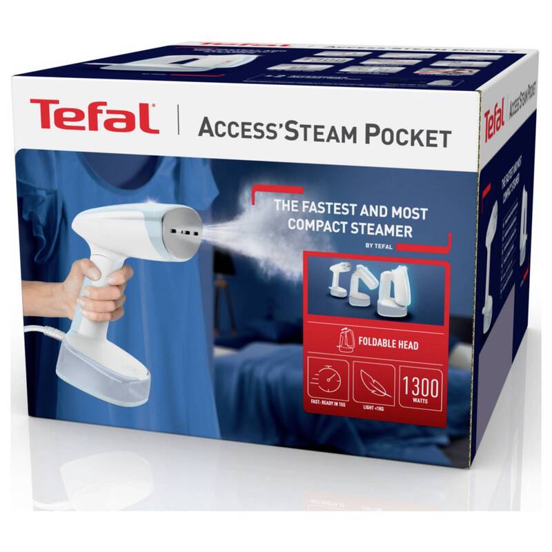 Tefal Dampfbügeleisen Steamer Access Steam Pocket 1300W Blau Weiß mit Pinsel - 3121040087763