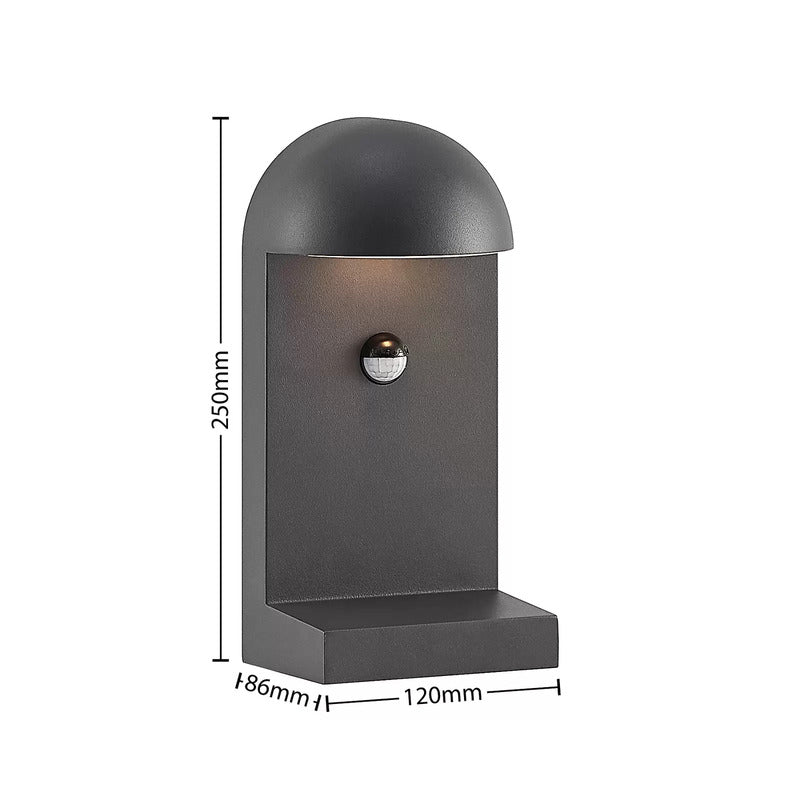 Lucande Außenleuchte Jasmia LED Gartenlampe Sensor dimmbar dunkelgrau IP44 25cm - 4251911739749
