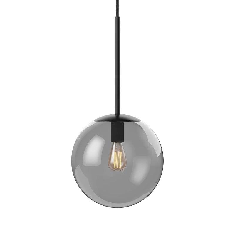 Bolia Pendelleuchte Hängelampe Orb Glas schwarz matt rauchgrau 20 cm Stahl - 5702410295407