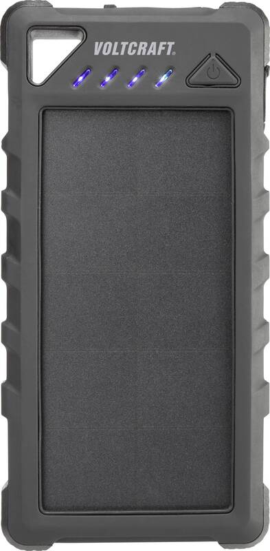 VOLTCRAFT Solar-Powerbank tragbar extern Ladestrom Solarzelle 280 mA 16000 mAh - 4064161189505