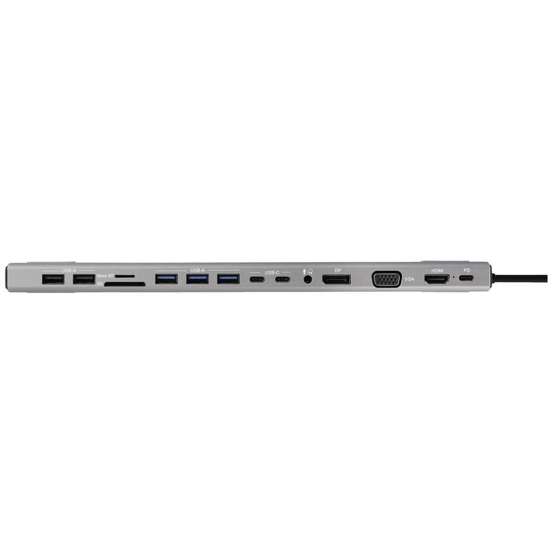 Renkforce USB-C Dockingstation RF-DKS-902 mit Kartenleser 4K HDMI grau - 4064161246857
