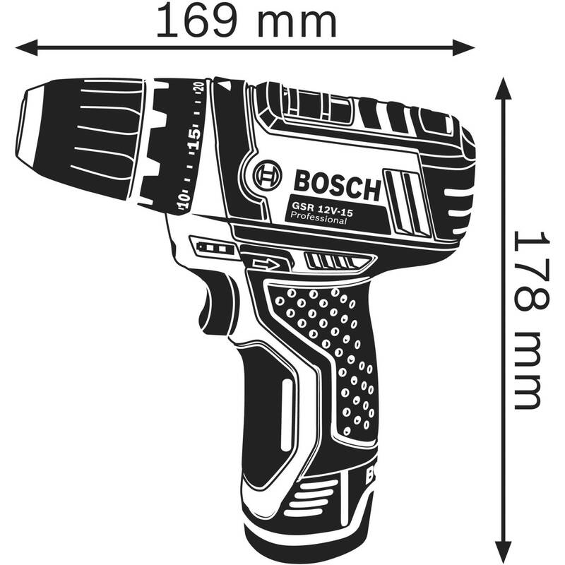 Bosch Akku-Bohrschrauber GSR 12V-15 Professional Solo ohne Akku/Ladegerät - 3165140538473