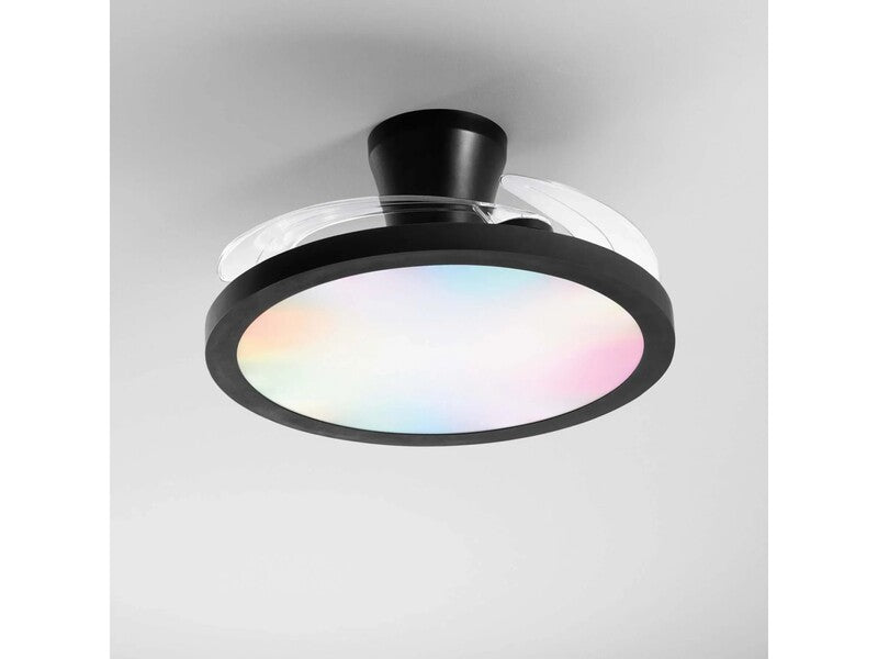 Intec Plafoniera Ventilator CCT dimmbar RGB Condor 46W 4050lm 24x49cm schwarz - 8031414929641
