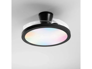 B-Ware Intec Plafoniera Ventilator CCT dimmbar RGB Condor 46W 4050lm 24x49cm schwarz