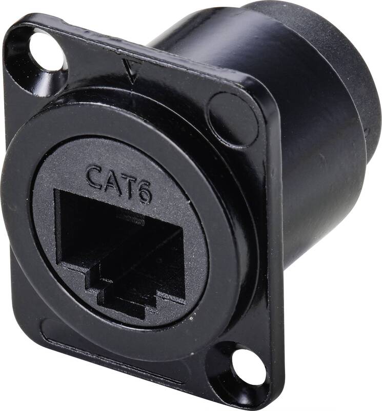 TRU COMPONENTS Einbaubuchse Buchse RJ45 CAT 6 Sensoren 8P8C Schwarz 1 St - 4064161187556