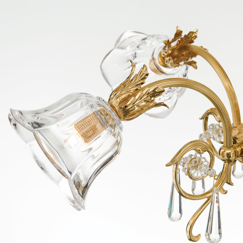 Hängeleuchte Pendelleuchte La Boheme gold Kristallglas Deckenlampe 4-flg messing - 9003090214747