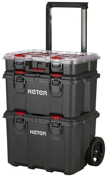 STACK N ROLL Werkzeugkasten unbestückt schwarz 150 l 35 kg Keter - 7290112634856