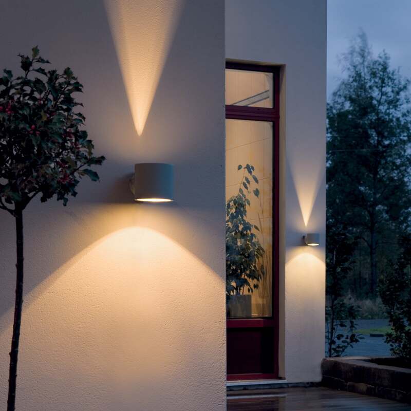 Konstsmide Außenwandleuchte Modena Round grau Gartenlampe Leuchte IP44 25W - 7318307342307
