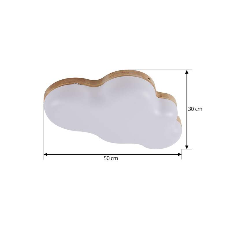 Lindby LED-Deckenleuchte Pilvi Wolke 50 cm 18 W Warmweiß Kunststoff Holz - 4251911792683