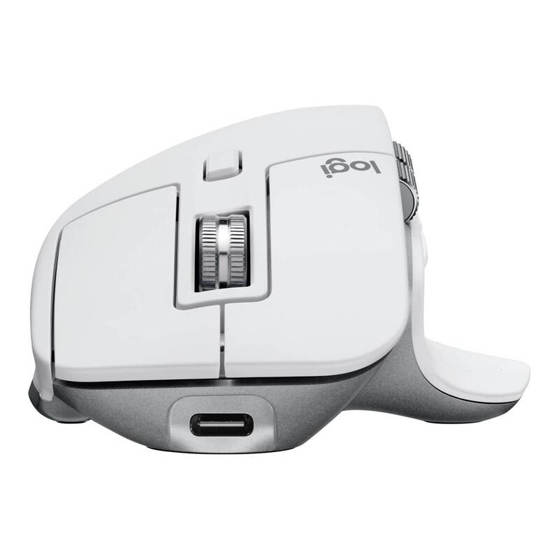 Logitech MX Master 3S Ergonomische Maus Bluetooth 8000 dpi Hellgrau 7 Tasten - 5099206103733