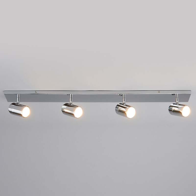 Lindby Deckenleuchte Lampe Dejan LED 4-flg dimmbar chrom IP44 85x9cm Badezimmer - 6291106550894