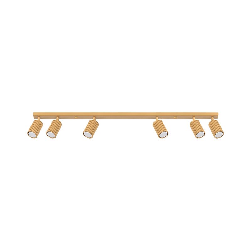 SOLLUX LIGHTING Deckenstrahler Leuchte Lampe Gold Aluminium 117cm 6flg Karbon - 5907073000447