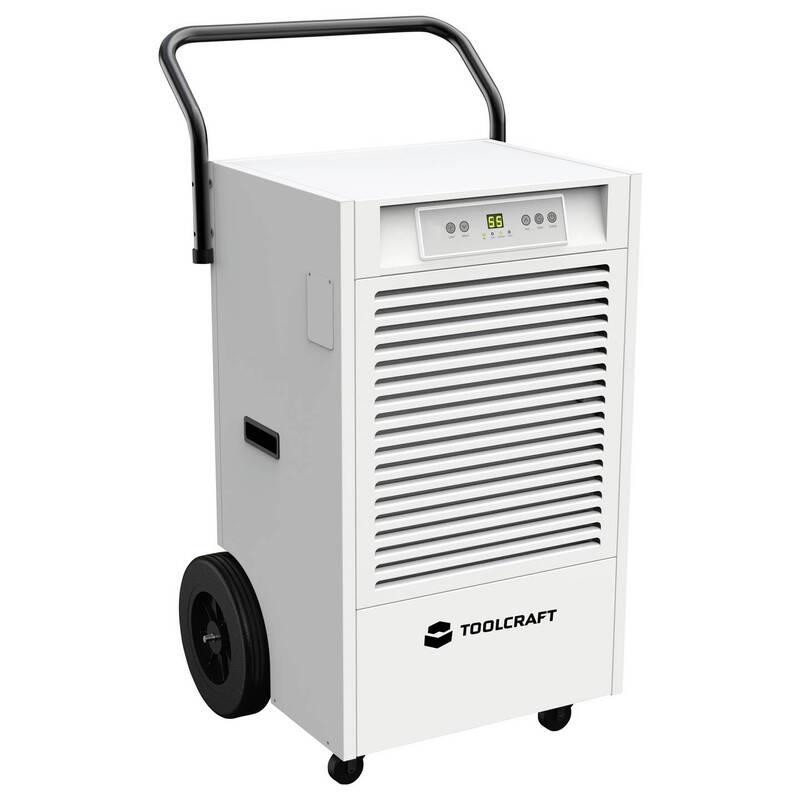 Toolcraft Luftentfeuchter 90l/Tag 1260W für Räume bis 120m² mit LED-Display weiß - 4064161390703