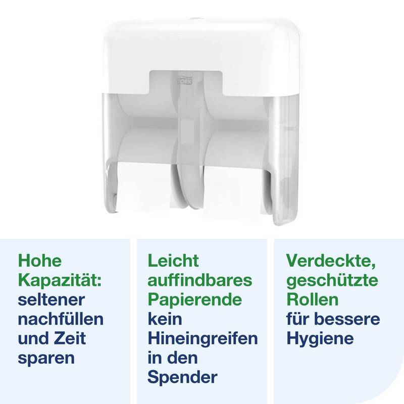 Tork T7-System Spender für 4 Rollen hülsenloses Toilettenpapier Weiß - 7322542403679