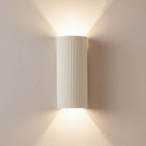 B-Ware Lindby Wandleuchte Colja Wandlampe Wandlicht Leuchte rund Höhe 30,5 cm Gips weiß