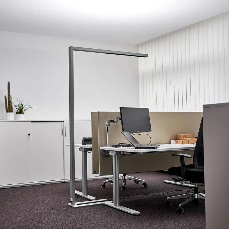 Arcchio LED Office Floor Lamp Jolinda, Silver, 4,000 K, Sensor - 4251096542417