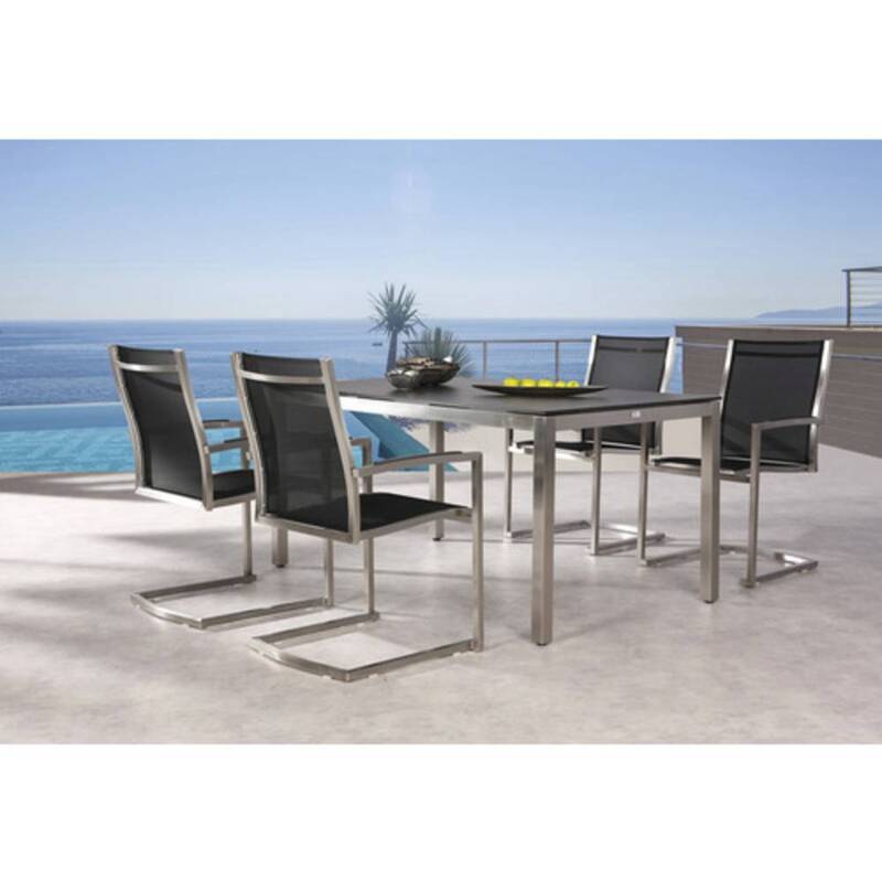 Best Freischwinger Marbella 47881151 Designer Stuhl schwarz Edelstahl - 4043153103019