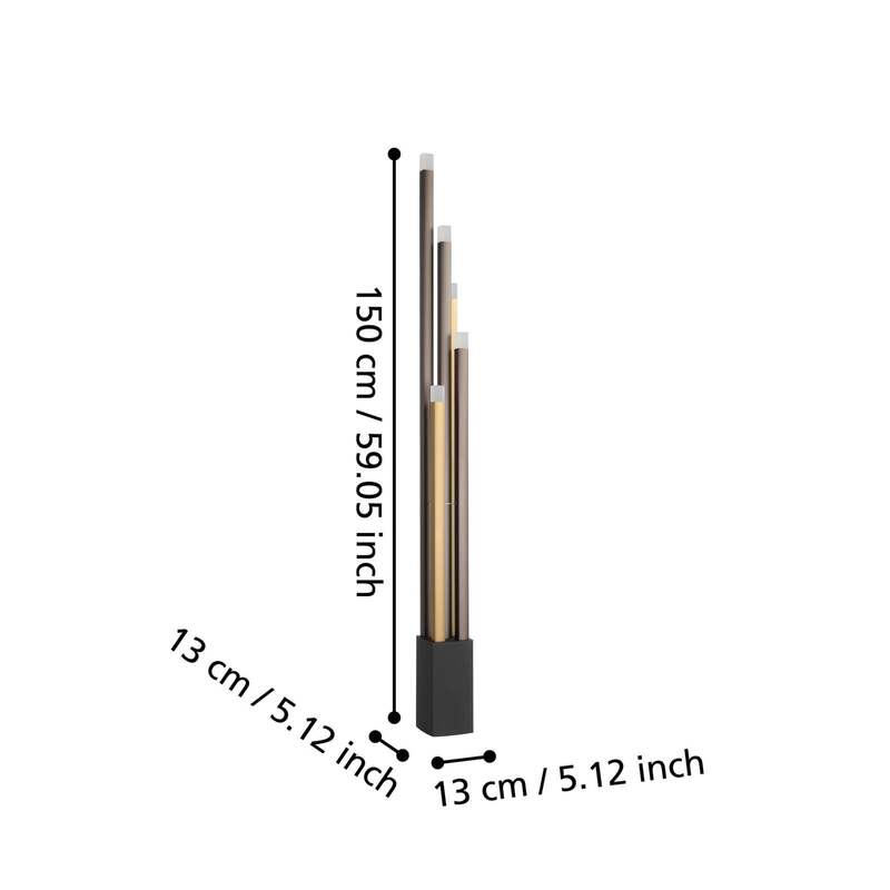 EGLO Stars Of Light Stehleuchte Estanterios 5-flammig LED schwarz braun 150cm - 9002759399085
