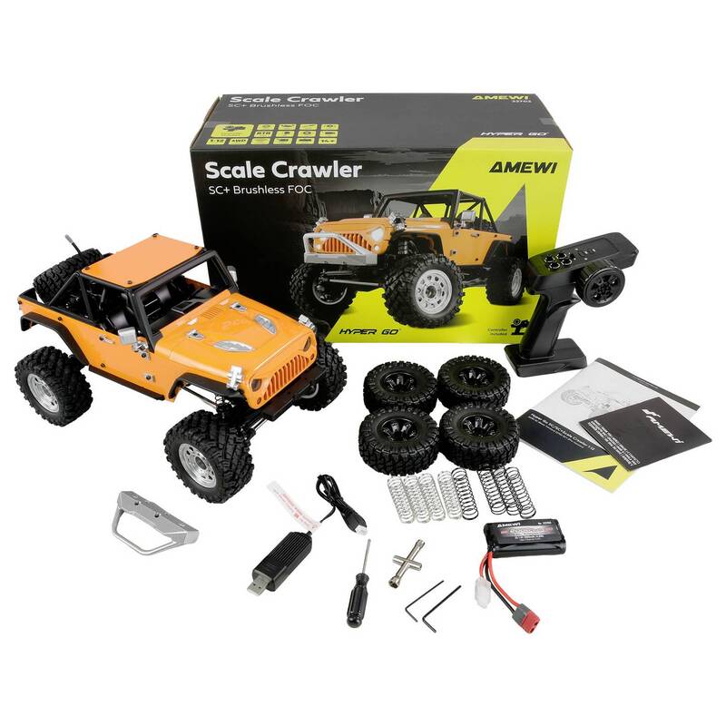 Amewi RC Crawler Hyper Go SC+ 1:12 Elektro Modellauto Allradantrieb Gelb RtR - 4262500341120