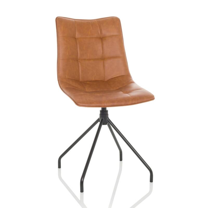hjh OFFICE Besucherstuhl TARVISO PU braun Stuhl Kunstleder drehbar bequem - 4064323037095