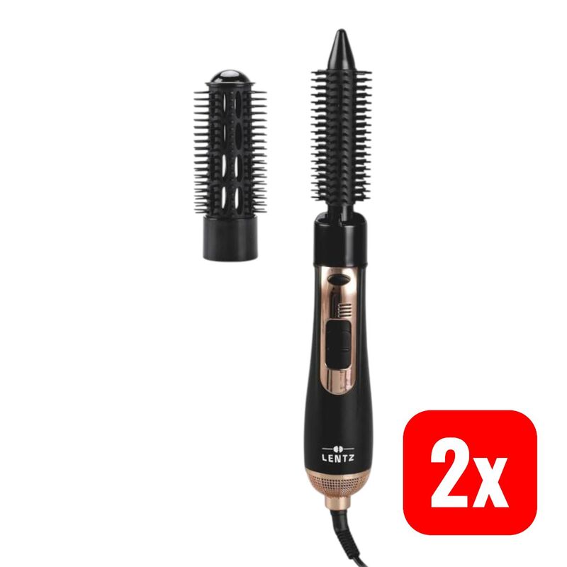Lentz Warmluftbürste Haarbürste Stylinggerät 800W schwarz mit Warmluftdüse - 4047125744545