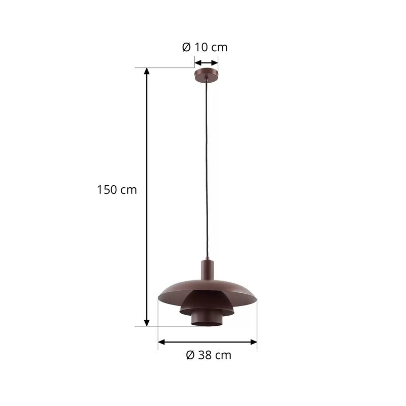 Lindby Hängeleuchte Elorri braun Metall Ø 38 cm Deckenlampe Deckenleuchte La468 - 4251911792942