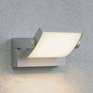 B-Ware Lindby Außenwandleuchte Sherin LED Gartenlampe schwenkbar IP54 hellgrau 3000K