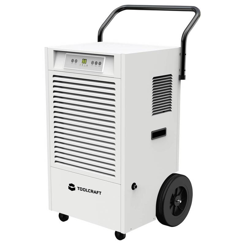Toolcraft Luftentfeuchter 90l/Tag 1260W für Räume bis 120m² mit LED-Display weiß - 4064161390703