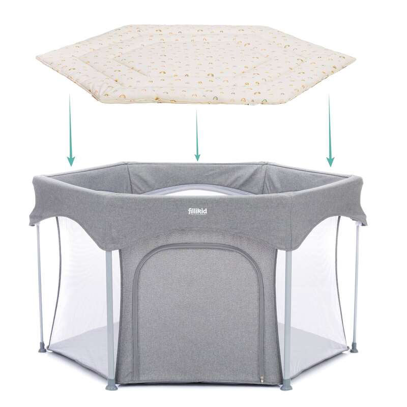 Fillikid Krabbeldecke Spieldecke Rainbow Beige extra weich aufregendes Design - 9120123444534