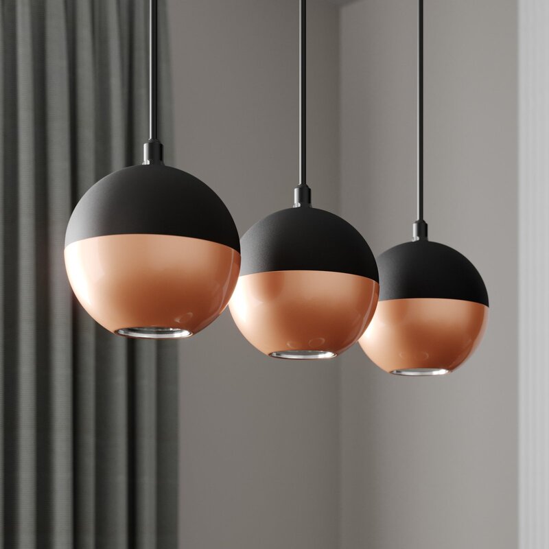 Hängeleuchte Midnight in Schwarz/Kupfer lang Hängelampe Lampe Leuchte Licht G39 - 5902349225715