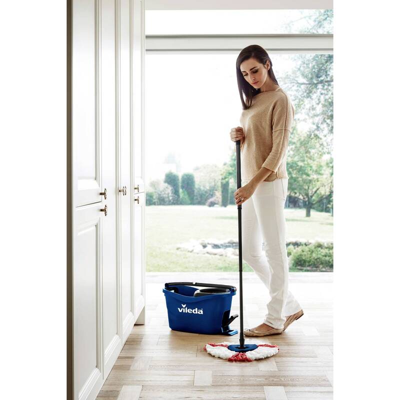 Vileda TURBO COLORS Wischmopp blau mit PowerSchleuder und Fußpedal - 4023103227453