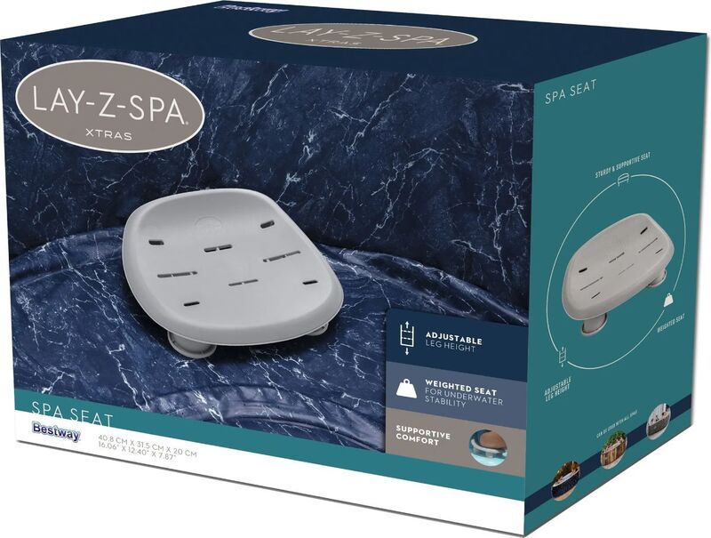 Lay-Z-Spa Adjustable Hot Tub Seat, Grey - 6941607333624