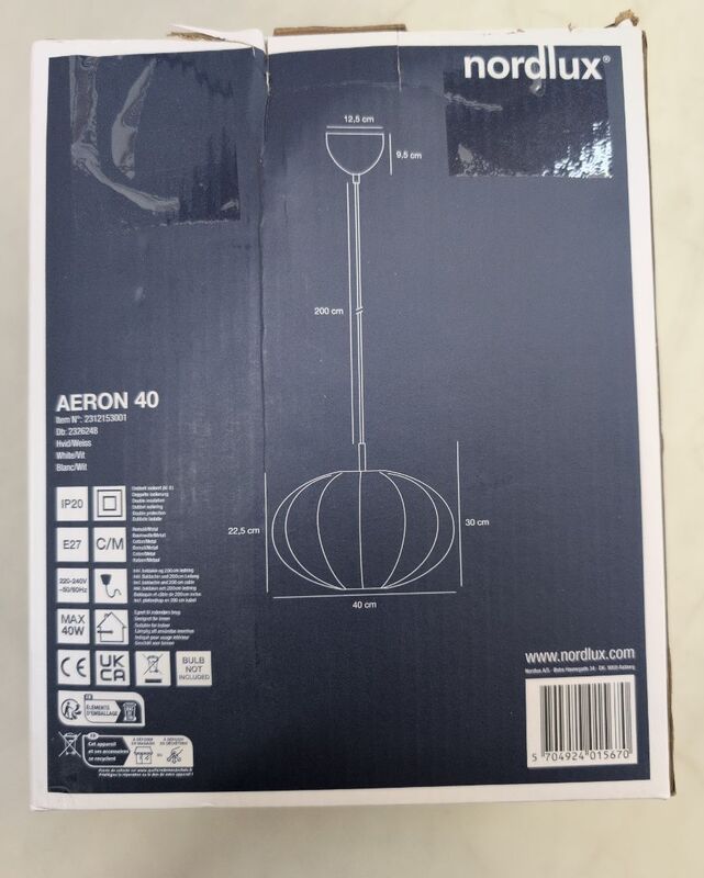 Nordlux Hängeleuchte Aeron 40 LED Pendelleuchte Lampe dimmbar weiß 30cm Höhe - 5704924015670