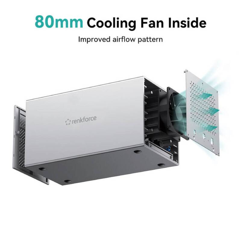 Renkforce RF-5587610 SATA-Festplatten-Gehäuse Anzahl Festplatteneinschübe: 4 Bay - 4064161246826