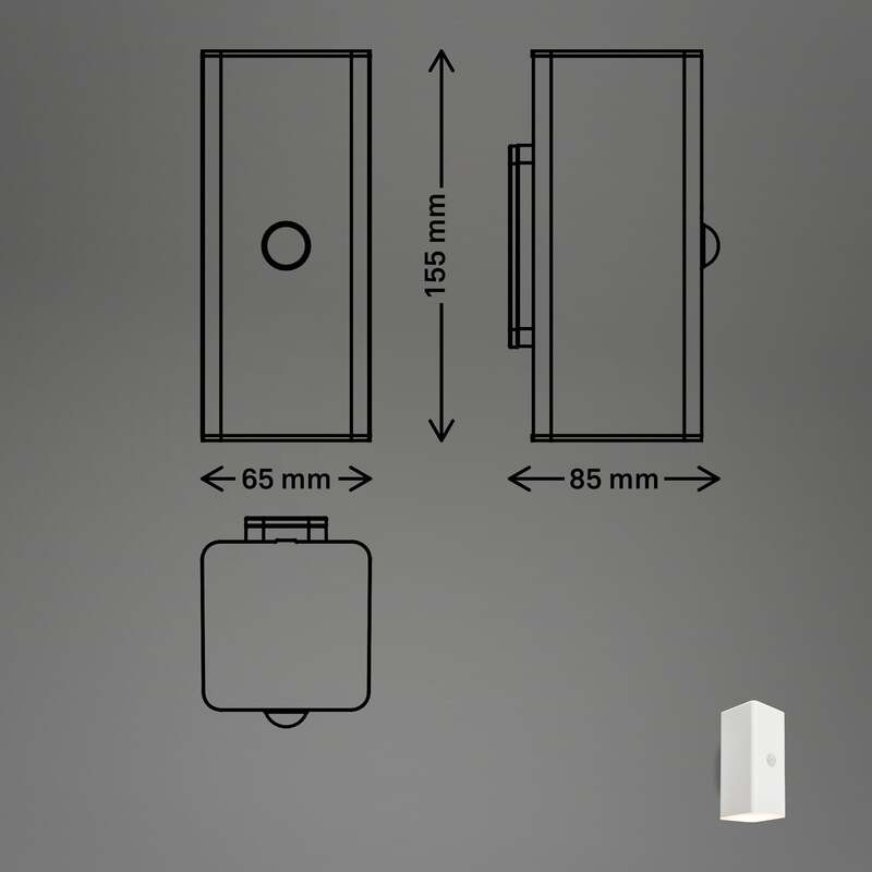 Briloner LED-Akku-Außenwandleuchte 3788016 weiß mit Sensor up/down IP44 - 4002707447382