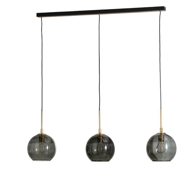 Argon Hängelampe Dulce rauchgrau schwarz Glas 3-flg Deckenlampe Deckenleuchte - 5902553234381