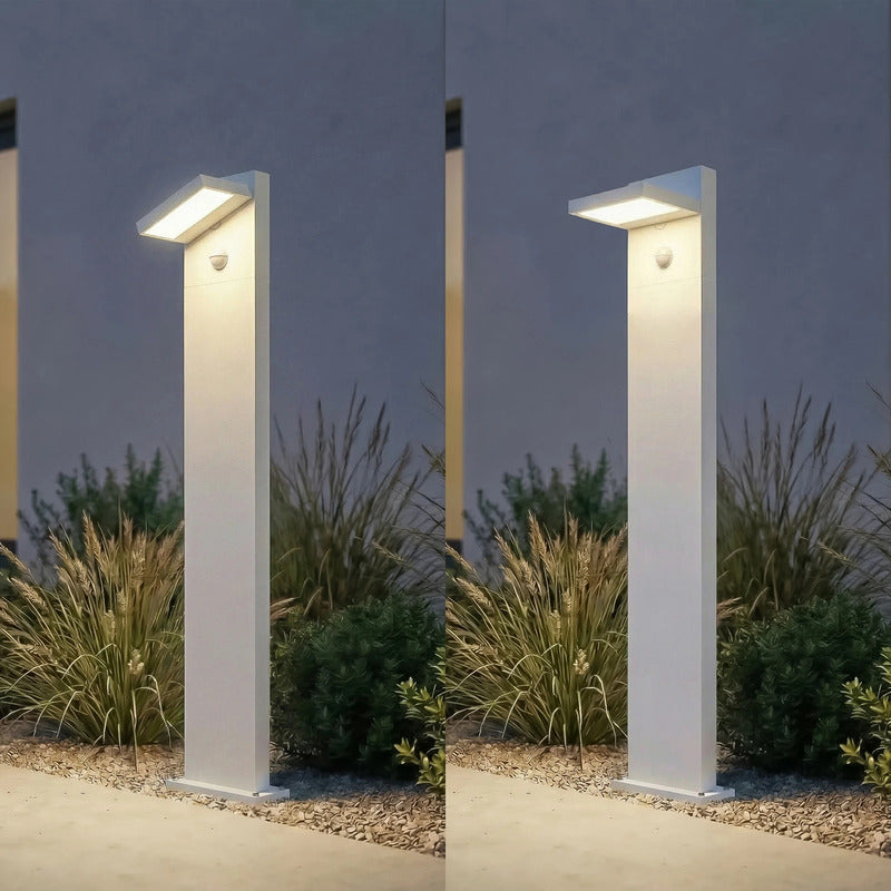 Lucande Wegeleuchte Gartenleuchte Silvan LED Pollerleuchte mit Sensor weiß 100cm - 4255830907128