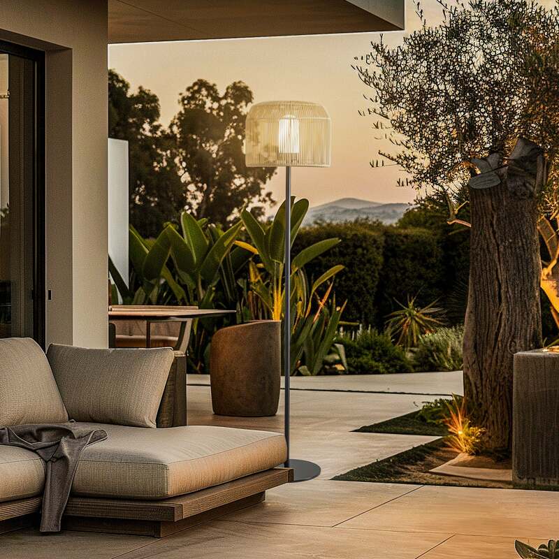 Lucande Terrassenleuchte Solvindor khaki Kunststoff IP44 Leuchte Outdoorlampe - 4251911776942