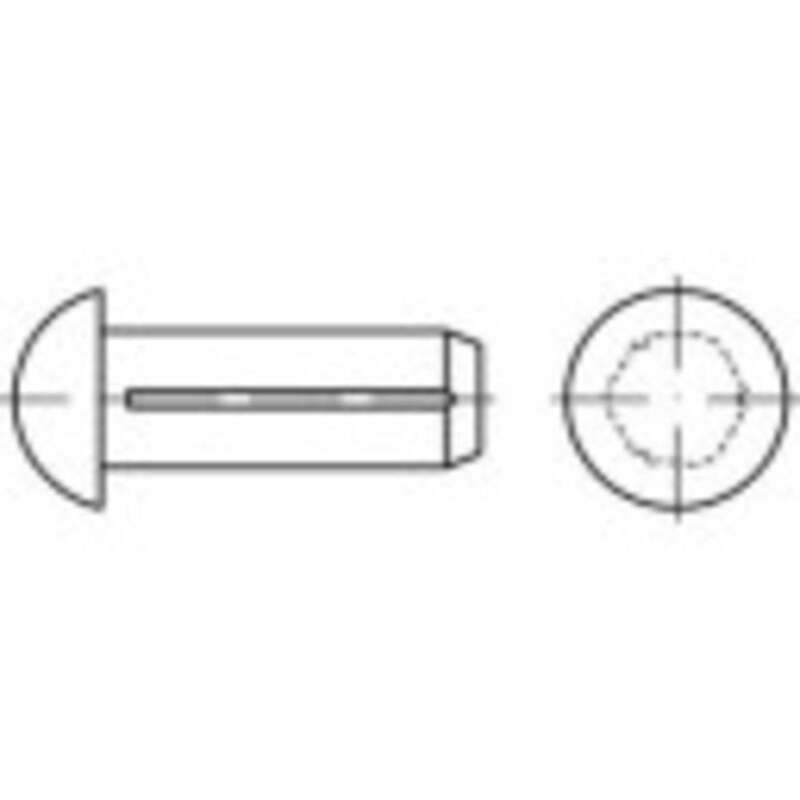 TOOLCRAFT 136537 Halbrundkerbnagel 4 mm x 8 mm Stahl Zylinderstifte Kegelstifte - 4053199205233