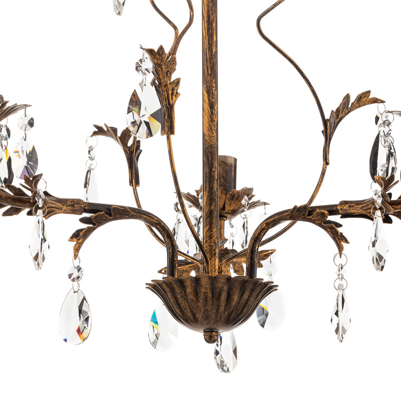 Euluna Kronleuchter Teresa Hängelampe LED 3-flammig dimmbar bronze transparent - 8030626518544