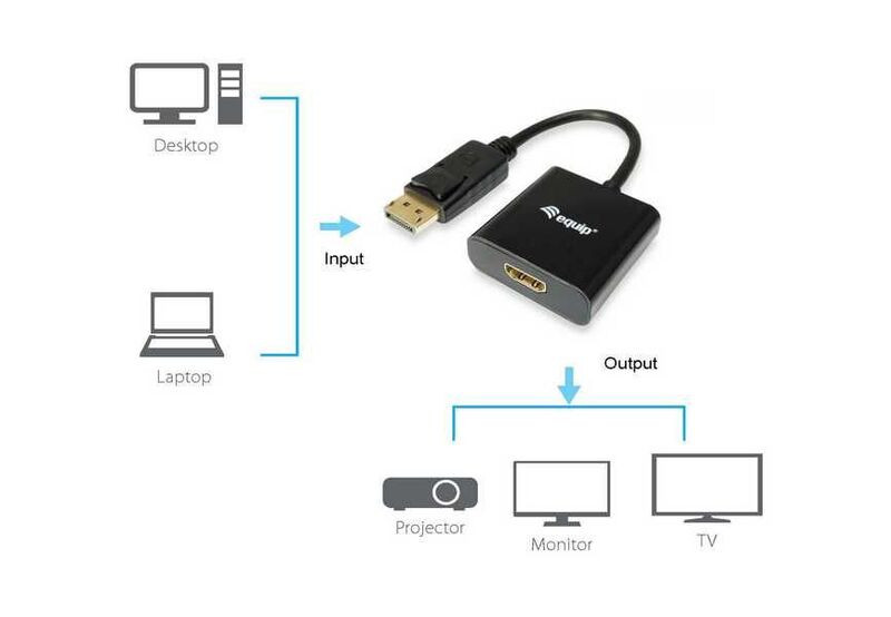 EQUIP Adapter Konverter DisplayPort auf HDMI Kabel Set Video Anschluss Buchse - 4015867178065